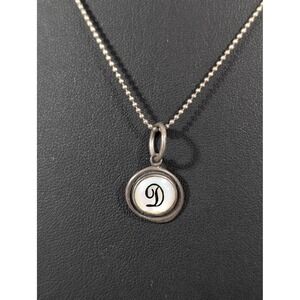 Waxing Poetic 925 Sterling MOP Initial D Pendant Necklace 18"